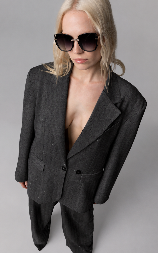 BLAZER ANDRE' MISTO LANA OVERSIZE CON PAILLETTES