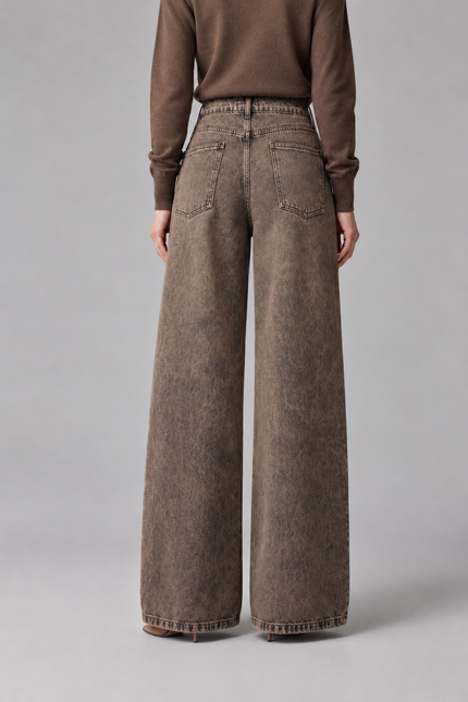 JEANS WIDE LEG CON STRASS