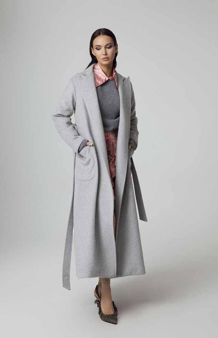 CAPPOTTO A VESTAGLIA IN LANA CON CINTURA