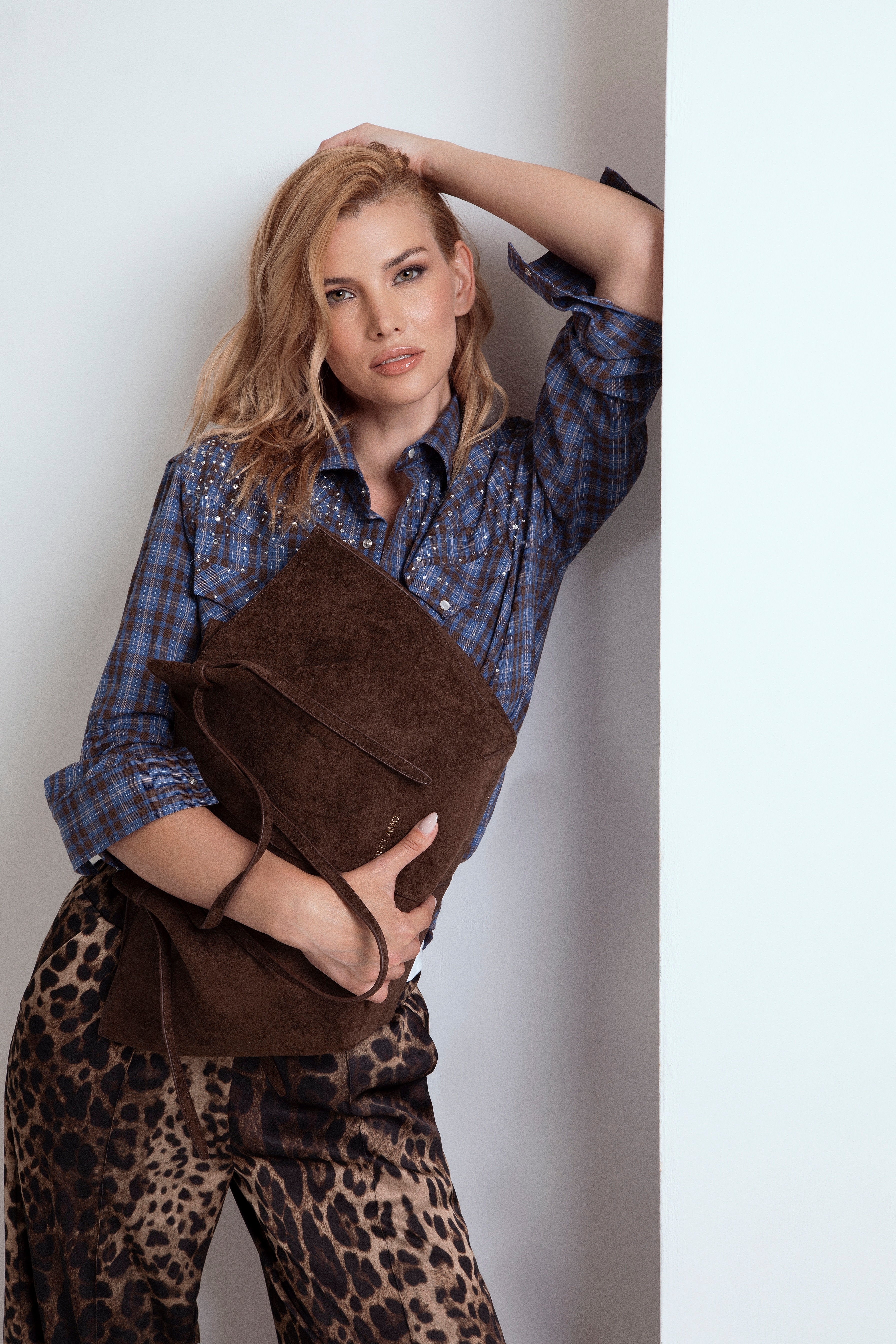 CAMICIA TARTAN CON STRASS