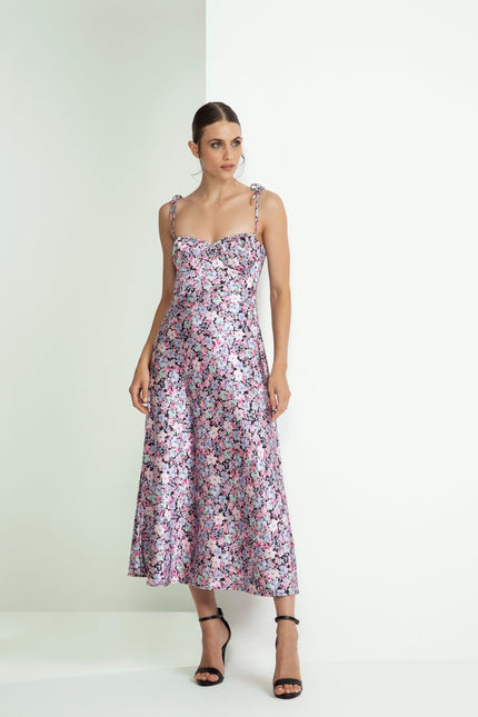 ABITO CANOTTA LONGUETTE BOTTONE GIOIELLO VISCOSA CON COPPE