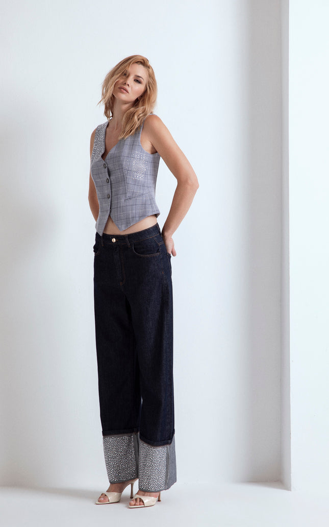 JEANS RISV. STRASS