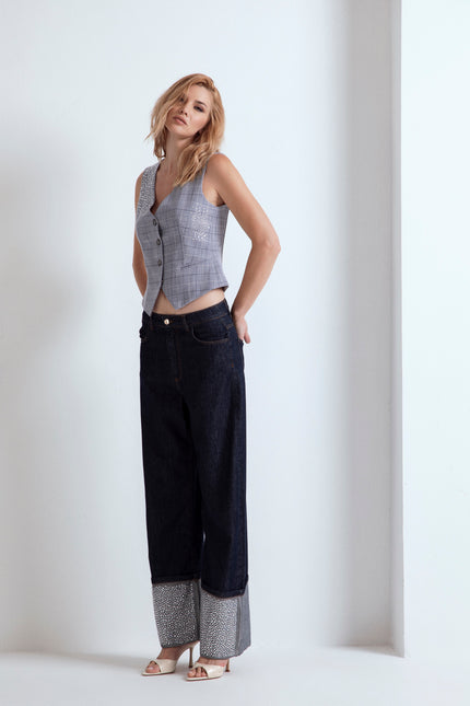 JEANS RISV. STRASS