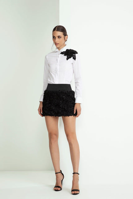 CAMICIA BIANCA SLIM FIT IN COTONE ELASTICIZZATO MODELLO SMOKING