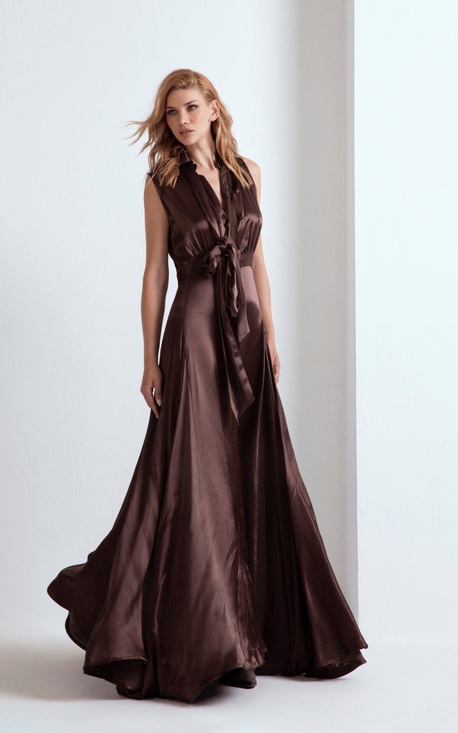ICONIC CHARLOTTE VISCOSE DRESS WITH BOW