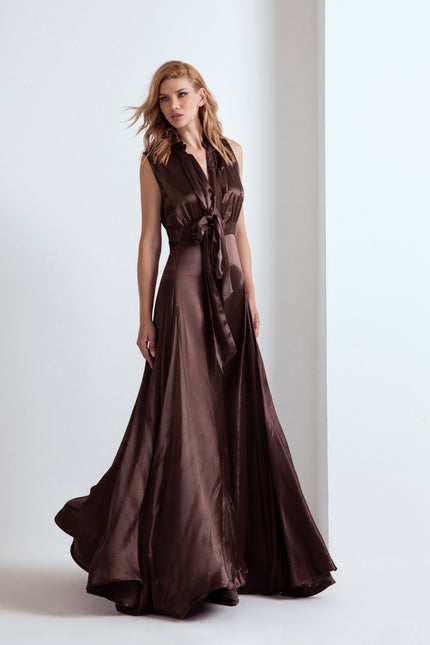 ICONIC CHARLOTTE VISCOSE DRESS WITH BOW