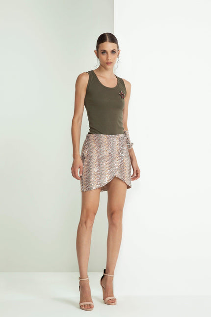 CANOTTA A COSTE APPLICAZIONE STELLA GIOIELLO IN MODAL E COTONE