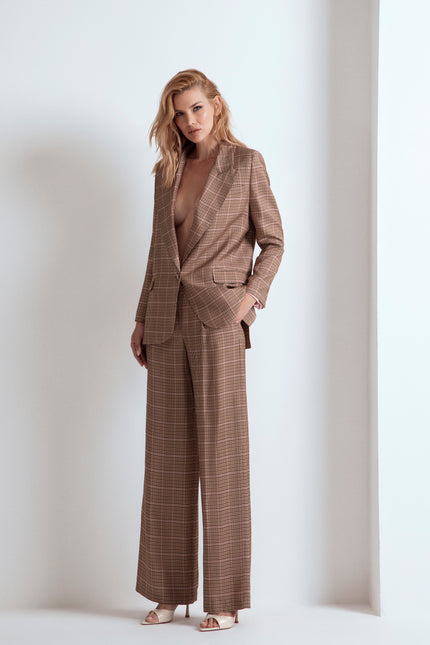 CLAUDIA CHECKED PRINT TROUSERS