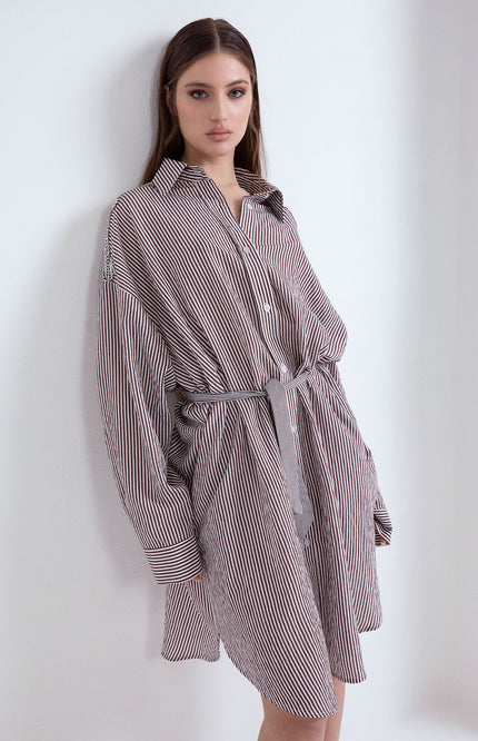 OVERSIZE SHIRT DRESS WITH JEWEL EMBELLISHMENT