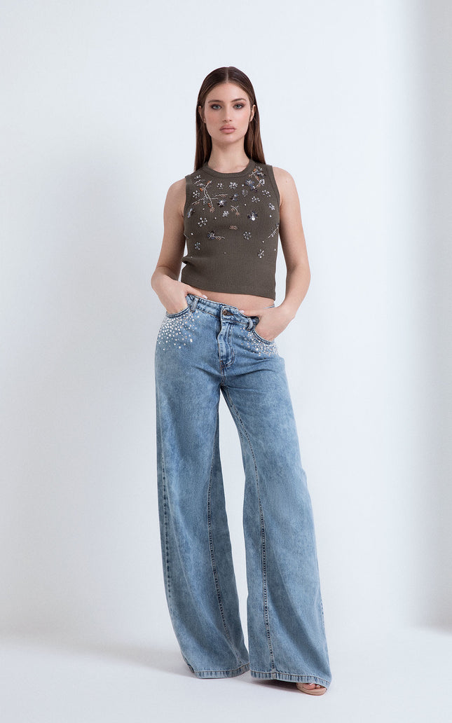 DENIM AFRODITE APPL. STRASS