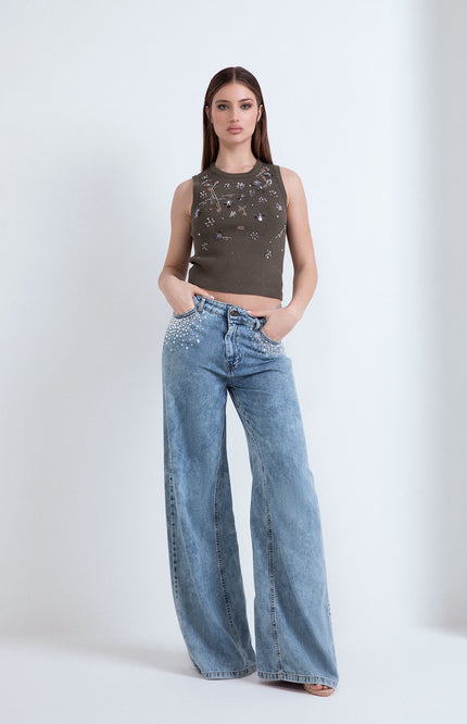 DENIM AFRODITE APPL. STRASS
