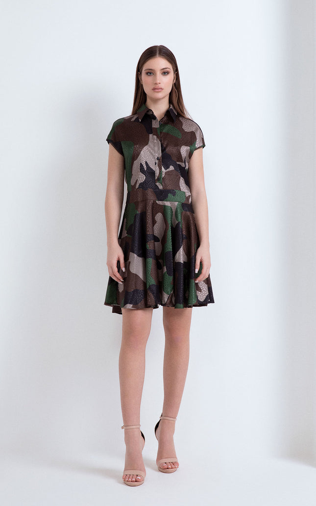 LISA SHORT-SLEEVED DRESS WITH BOW