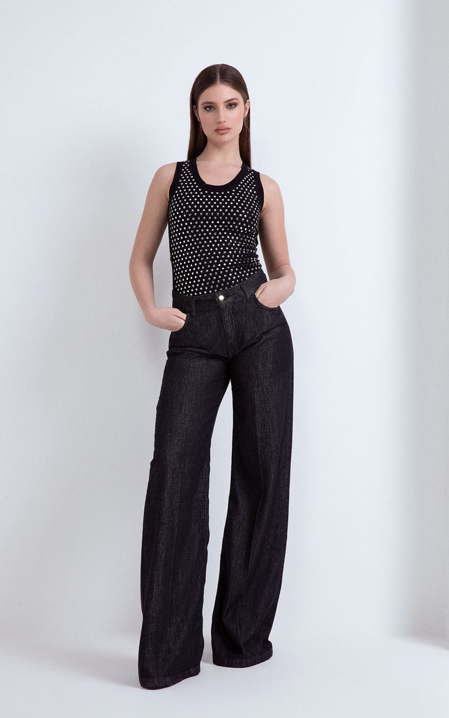 IBIZA NORMAL FIT COTTON TANK TOP WITH STUDS 