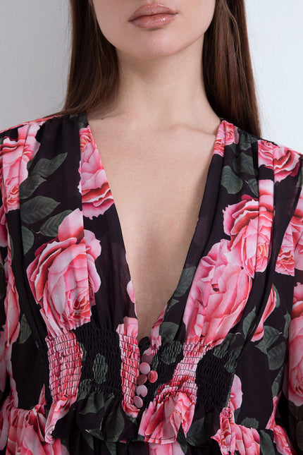 STAR-SHAPED BELL-SHAPED DRESS WITH RUFFLES 