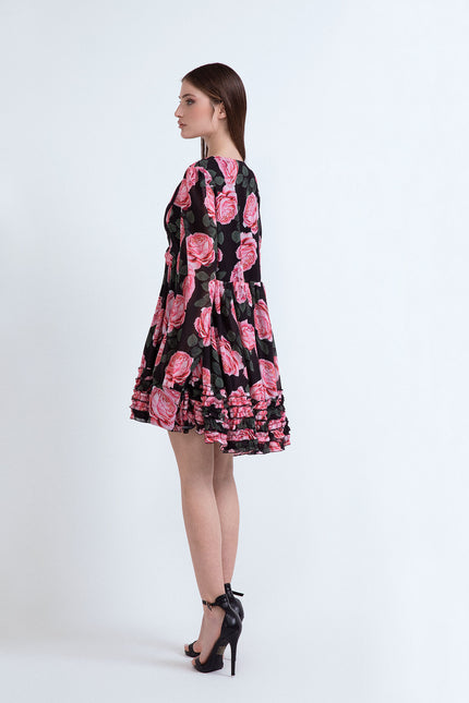 STAR-SHAPED BELL-SHAPED DRESS WITH RUFFLES 