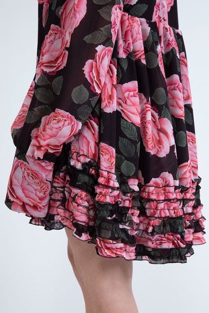 STAR-SHAPED BELL-SHAPED DRESS WITH RUFFLES 