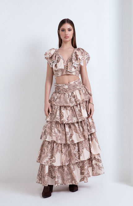 TOP+RUFFLED MAXI SKIRT