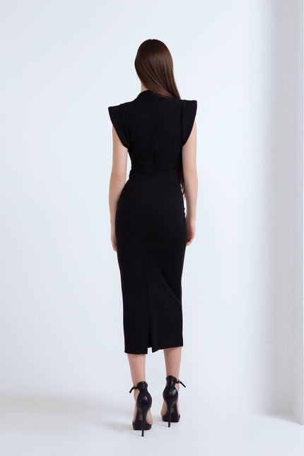 LONG SHEATH DRESS WITH JEWEL EMBROIDERY