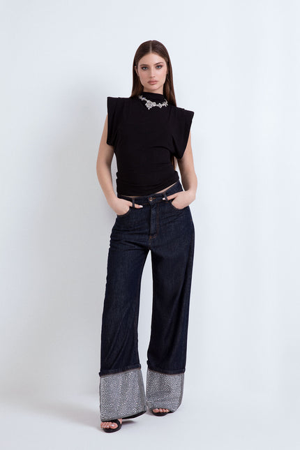 JEANS RISV. STRASS