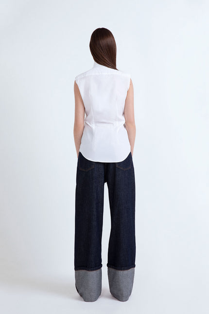 SLEEVELESS JEWEL SHIRT WITH CRYSTAL APPLICATION 