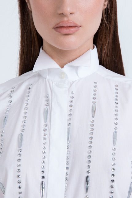 SLEEVELESS JEWEL SHIRT WITH CRYSTAL APPLICATION 
