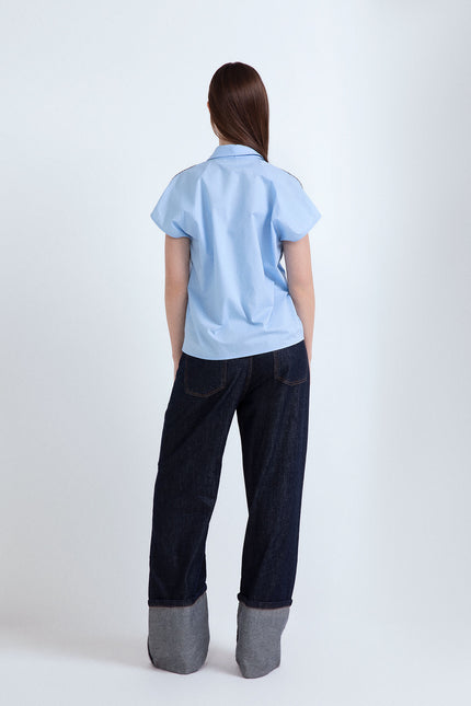 CAMICIA GIOIELLO MANICA CORTA E FIOCCO