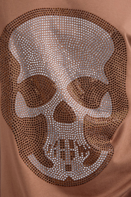 t-shirt intricate rhinestone skull design