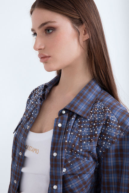 CAMICIA TARTAN STRASS
