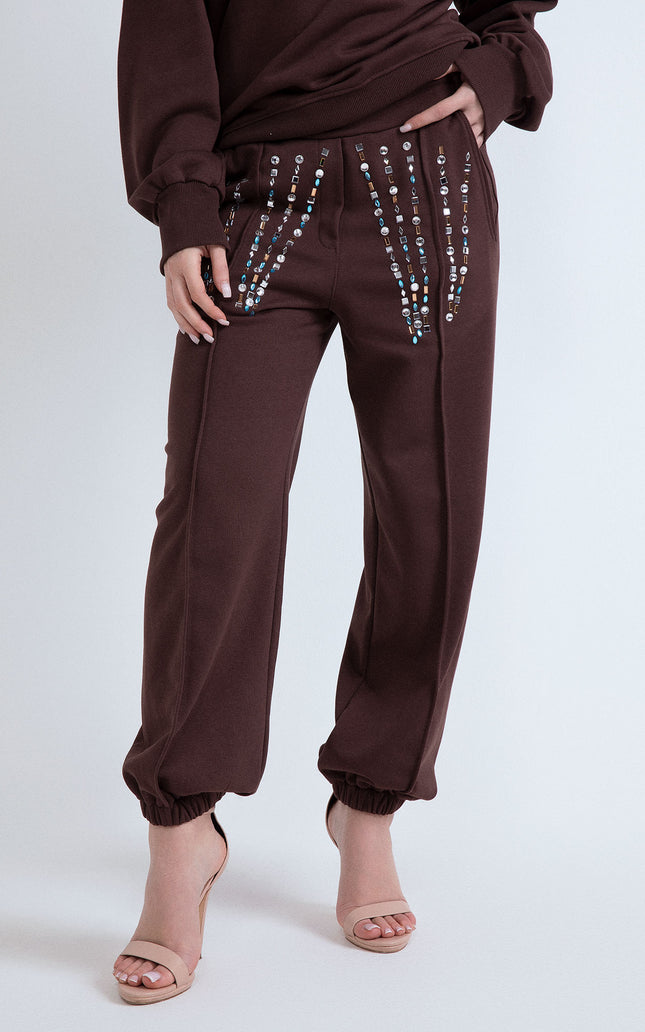 PANTALONE FELPA APPL. CIELO