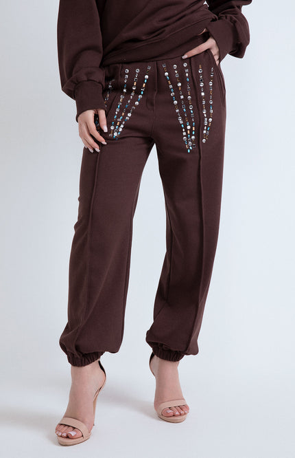 PANTALONE FELPA APPL. CIELO
