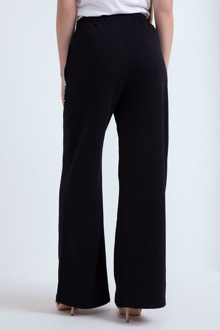 PANTALONE GAMBA DRITTA CON STRASS