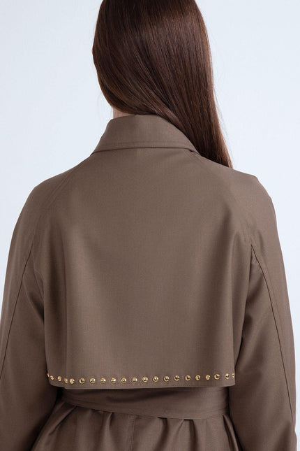 TRENCH OVERSIZE CON BOTTONI E BORCHIE ORO