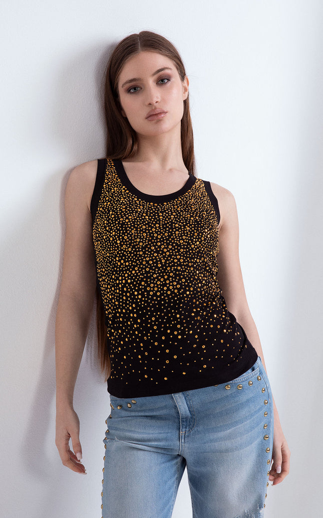 CANOTTA NORMAL FIT CON STRASS GOLD