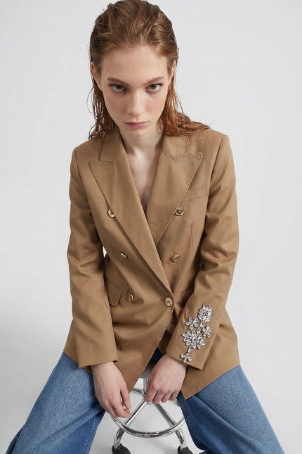 LAURENT DOUBLE-BREASTED TAILORED BLAZER