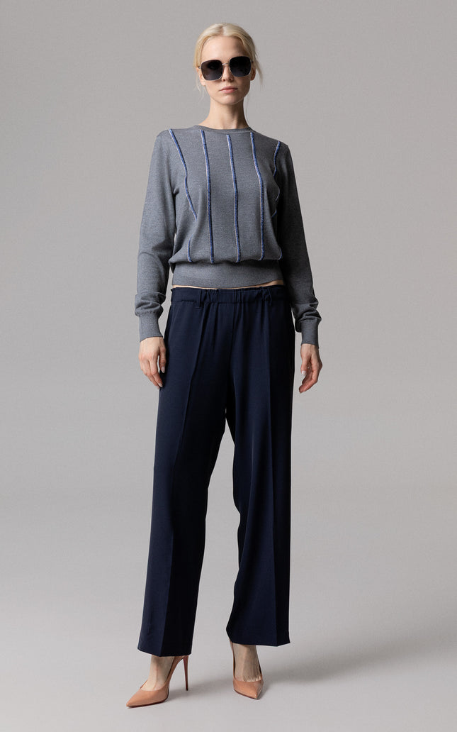 Normal fit Pullover in Maglia con Strisce Strass for everyday casual styling