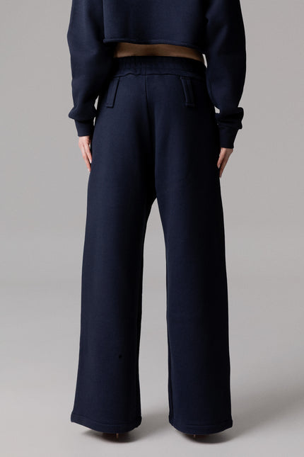 PANTALONI PALAZZO IN 100% COTONE CON STRASS
