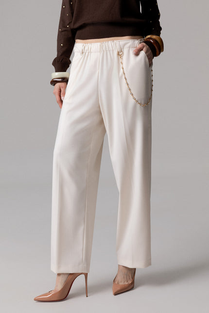 PANTALONE DRITTO ELASTICO IN VITA E CATENA