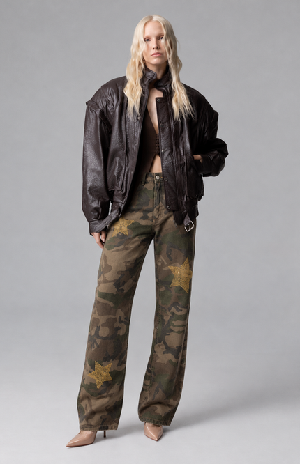 JEANS APPLICAZIONE STELLA GOLD MIMETICO
