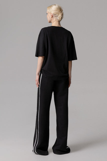 T-shirt con strass luminosi da donna