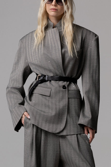 BLAZER ANDRE' MISTO LANA OVERSIZE CON PAILLETTES