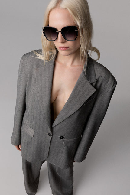 BLAZER ANDRE' MISTO LANA OVERSIZE CON PAILLETTES