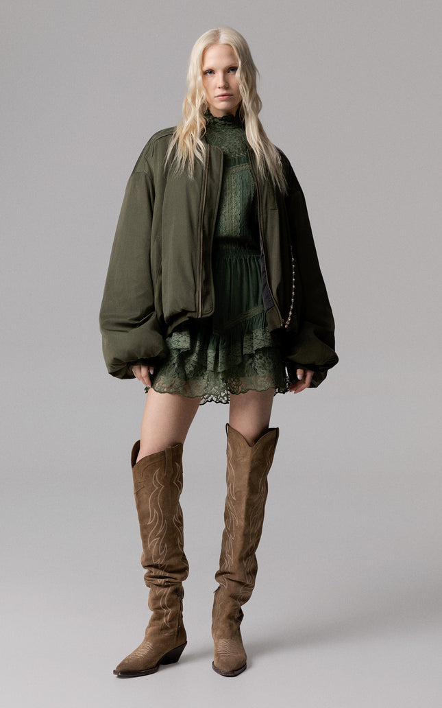 BOMBER OVERSIZE IN NYLON VERDE MILITARE
