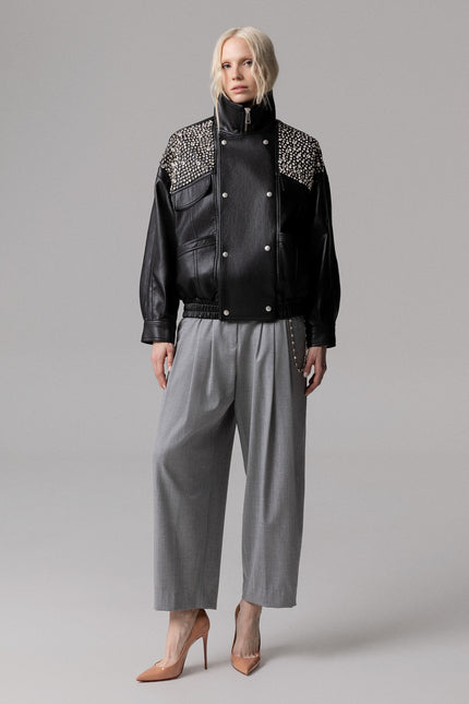 GIUBBINO ECOPELLE PIETRE E STRASS