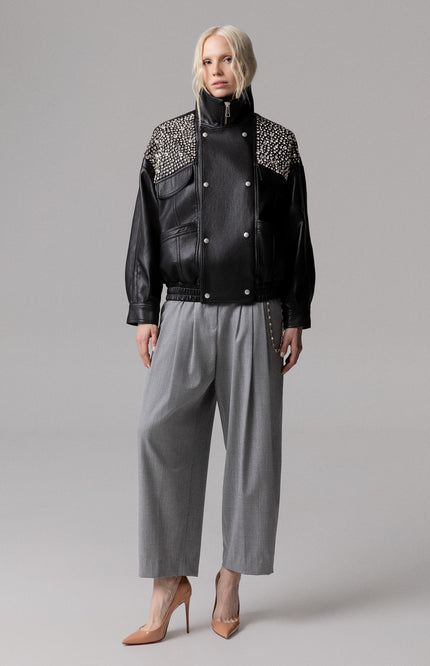 GIUBBINO ECOPELLE PIETRE E STRASS