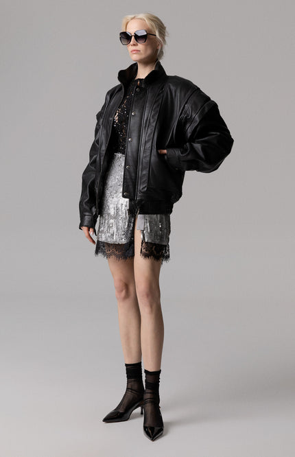 SEQUIN AND LACE WRAP SKIRT