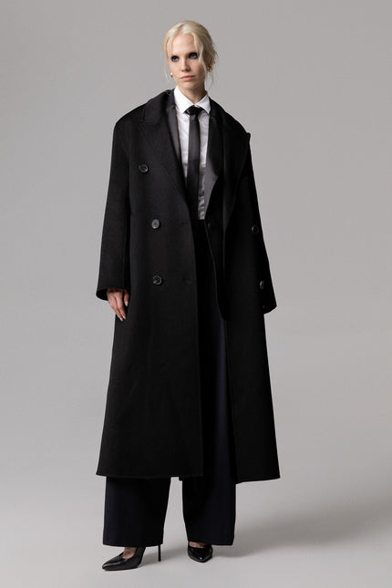 CAPPOTTO LUNGO OVERSIZE IN 100% LANA DOPPIOPETTO