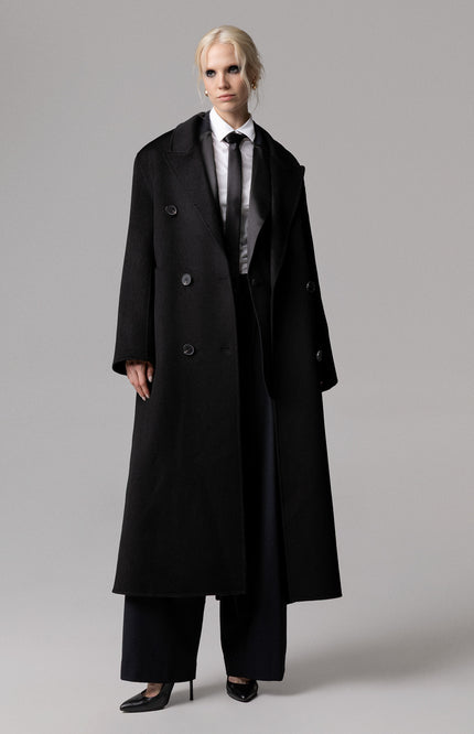 CAPPOTTO LUNGO OVERSIZE IN 100% LANA DOPPIOPETTO