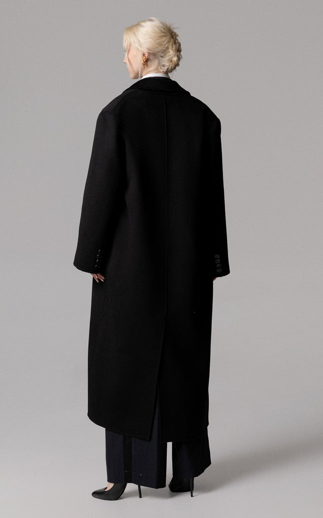 CAPPOTTO LUNGO OVERSIZE IN 100% LANA DOPPIOPETTO