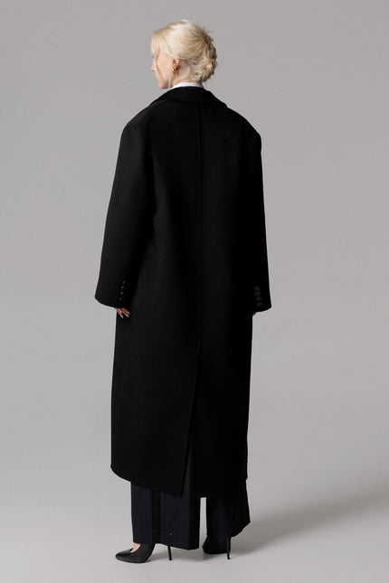 CAPPOTTO LUNGO OVERSIZE IN 100% LANA DOPPIOPETTO