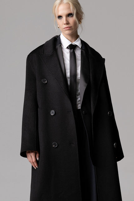 CAPPOTTO LUNGO OVERSIZE IN 100% LANA DOPPIOPETTO